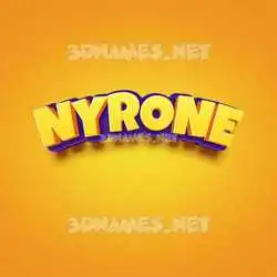 nyrone in Orange Toon style - 3D name wallpaper