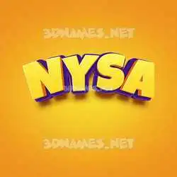 nysa in Orange Toon style - 3D name wallpaper
