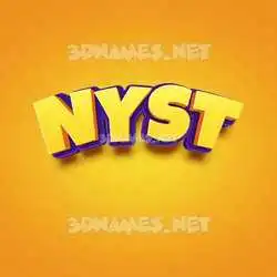 nyst in Orange Toon style - 3D name wallpaper