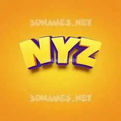 nyz in Orange Toon style - 3D name wallpaper