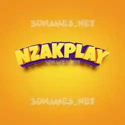 nzakplay in Orange Toon style - 3D name wallpaper