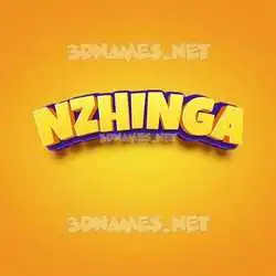 nzhinga in Orange Toon style - 3D name wallpaper