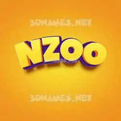 nzoo in Orange Toon style - 3D name wallpaper