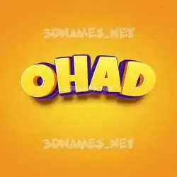 ohad in Orange Toon style - 3D name wallpaper