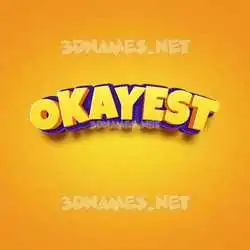 okayest in Orange Toon style - 3D name wallpaper