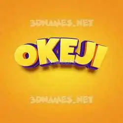 okeji in Orange Toon style - 3D name wallpaper