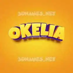 okelia in Orange Toon style - 3D name wallpaper