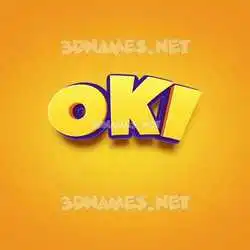 oki in Orange Toon style - 3D name wallpaper
