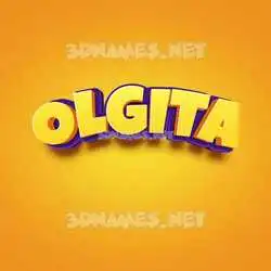 olgita in Orange Toon style - 3D name wallpaper