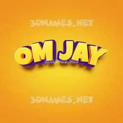 om jay in Orange Toon style - 3D name wallpaper