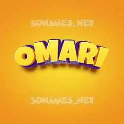 omari in Orange Toon style - 3D name wallpaper