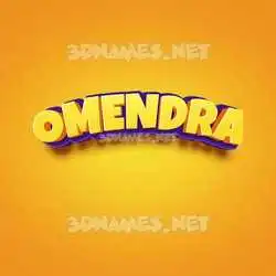 omendra in Orange Toon style - 3D name wallpaper