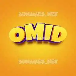 omid in Orange Toon style - 3D name wallpaper
