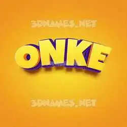 onke in Orange Toon style - 3D name wallpaper