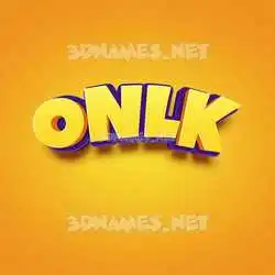 onlk in Orange Toon style - 3D name wallpaper