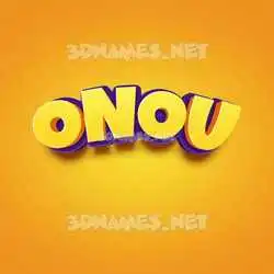 onou in Orange Toon style - 3D name wallpaper