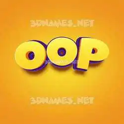 oop in Orange Toon style - 3D name wallpaper