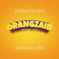 orangzaib in Orange Toon style - 3D name wallpaper