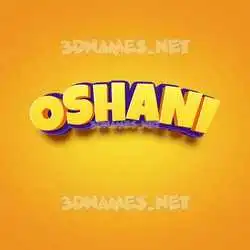 oshani in Orange Toon style - 3D name wallpaper