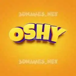 oshy in Orange Toon style - 3D name wallpaper