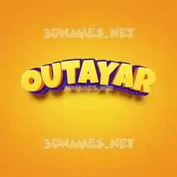outayar in Orange Toon style - 3D name wallpaper