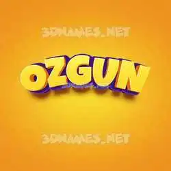 ozgun in Orange Toon style - 3D name wallpaper