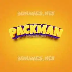 packman in Orange Toon style - 3D name wallpaper