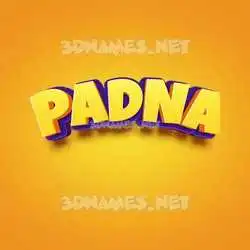 padna in Orange Toon style - 3D name wallpaper