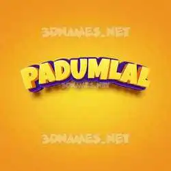 padumlal in Orange Toon style - 3D name wallpaper