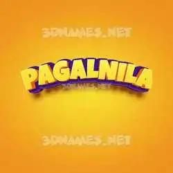 pagalnila in Orange Toon style - 3D name wallpaper