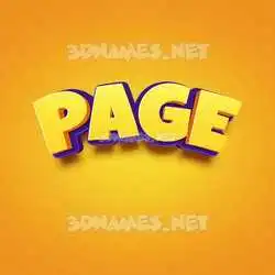 page in Orange Toon style - 3D name wallpaper