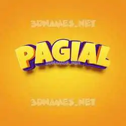 pagial in Orange Toon style - 3D name wallpaper
