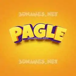 pagle in Orange Toon style - 3D name wallpaper