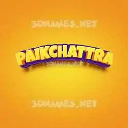 paikchattra in Orange Toon style - 3D name wallpaper