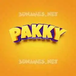 pakky in Orange Toon style - 3D name wallpaper