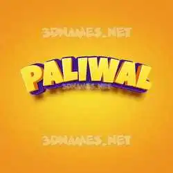paliwal in Orange Toon style - 3D name wallpaper
