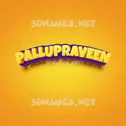 pallupraveen in Orange Toon style - 3D name wallpaper