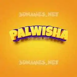 palwisha in Orange Toon style - 3D name wallpaper