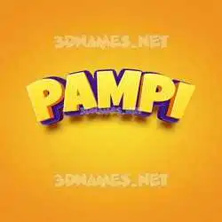 pampi in Orange Toon style - 3D name wallpaper