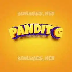 pandit g in Orange Toon style - 3D name wallpaper