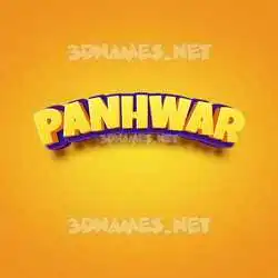 panhwar in Orange Toon style - 3D name wallpaper