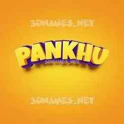 pankhu in Orange Toon style - 3D name wallpaper