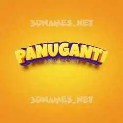 panuganti in Orange Toon style - 3D name wallpaper