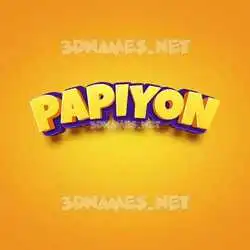 papiyon in Orange Toon style - 3D name wallpaper