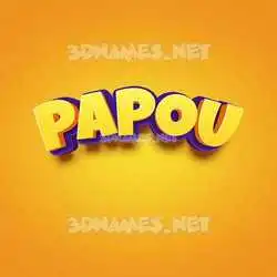 papou in Orange Toon style - 3D name wallpaper