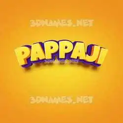 pappaji in Orange Toon style - 3D name wallpaper
