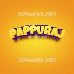pappuraj in Orange Toon style - 3D name wallpaper