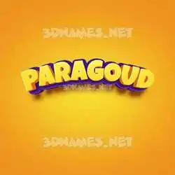 paragoud in Orange Toon style - 3D name wallpaper
