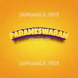 parameswaran in Orange Toon style - 3D name wallpaper