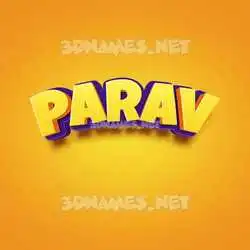 parav in Orange Toon style - 3D name wallpaper